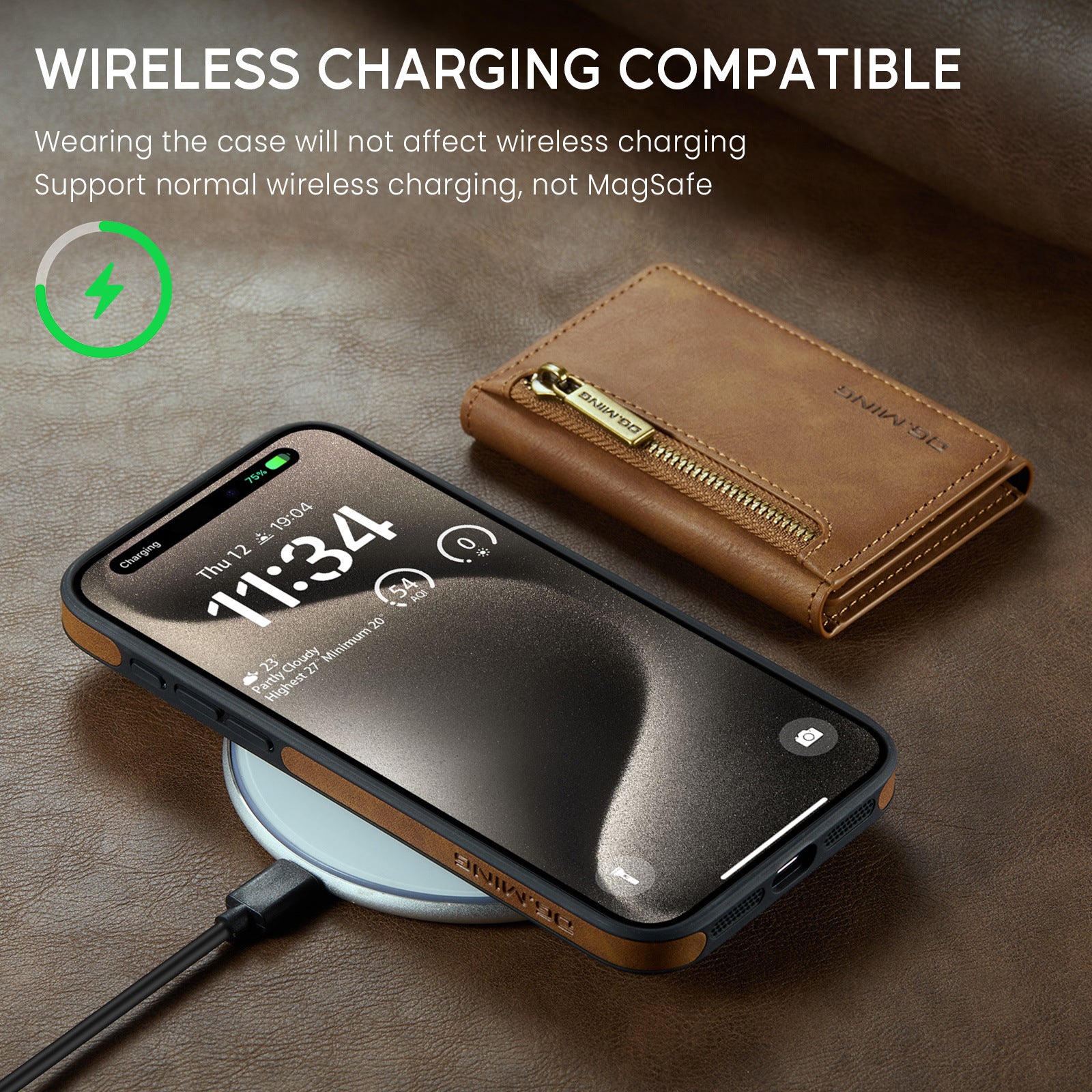 Wireless Charger Phone Case Magnetic Card Holder Protective Sleeve Wireless Charger Phone Case Magnetic Card Holder Protective Sleeve